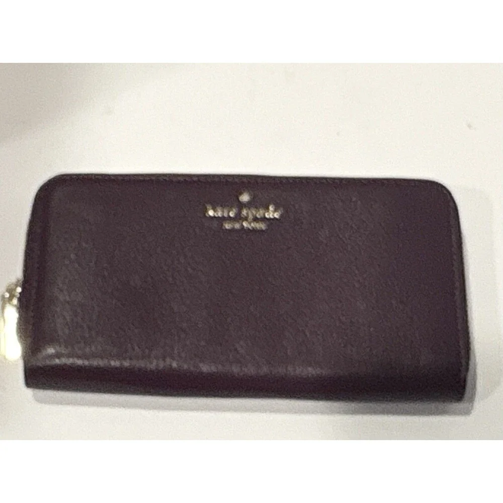 Kate Spade NY Patterson Drive Braylon Wallet Clutch -Pebbled burgundy Leather